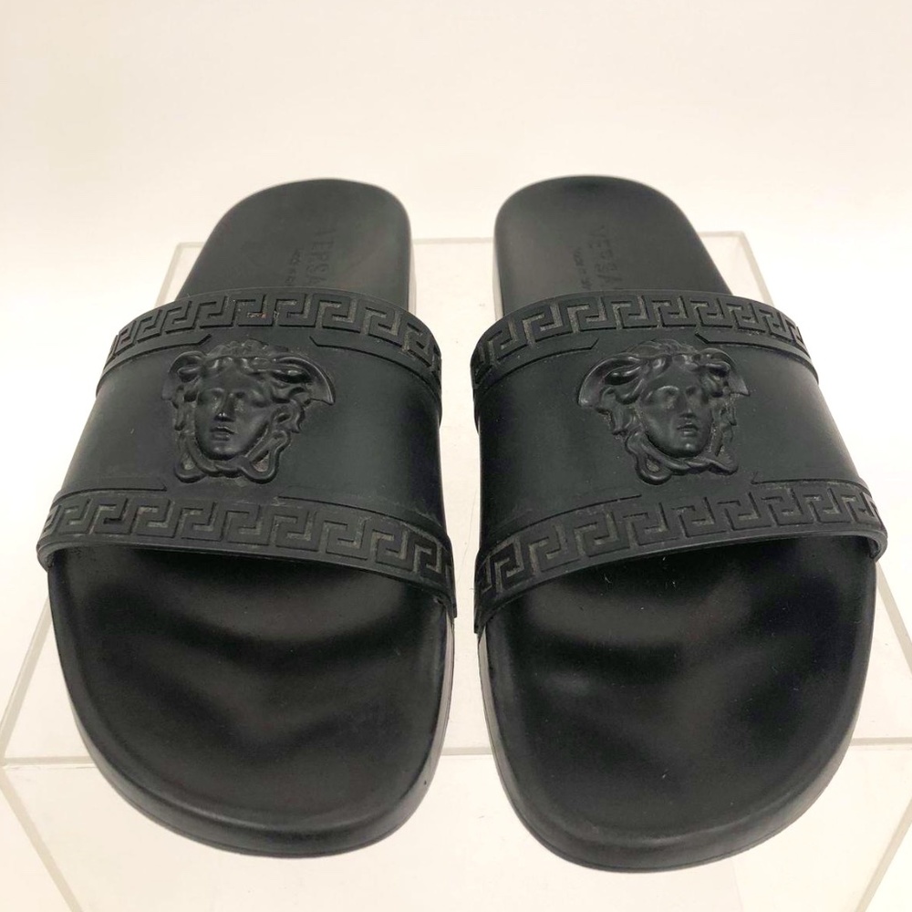 Versace 'Medusa Head' Unisex Black Slides Sandals - Size 9 / COA - Picture 3 of 15